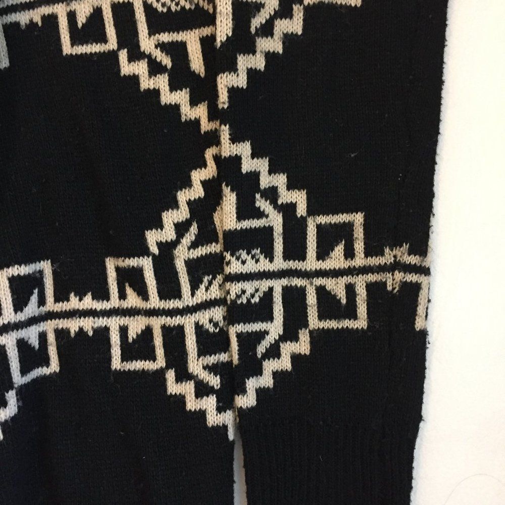 Black and Beige Aztec Print Open-Front Drape Cardigan - Picture 3 of 3